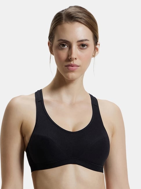 Buy Jockey Black Racer Back Padded Active Bra 1378 for Women