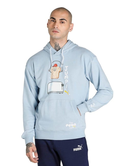 Buy Puma Sky Blue Printed Hooded Sweatshirt for Men Online Tata CLiQ