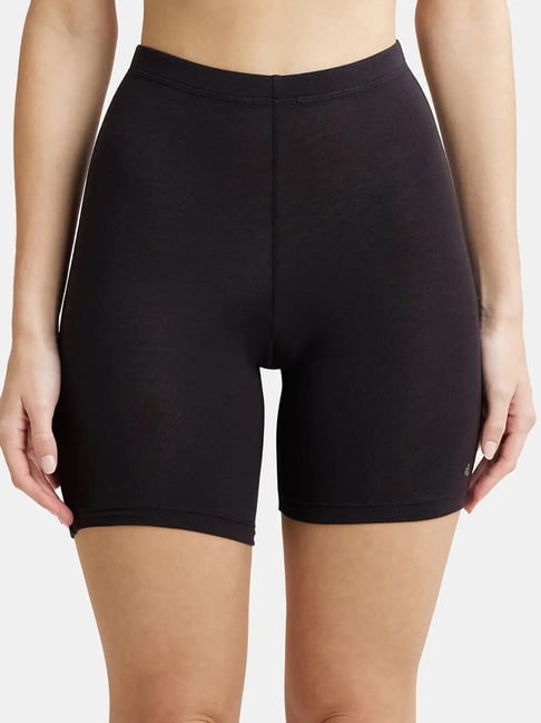 Jockey Black Skinny Fit Sports Shorts-picture-18