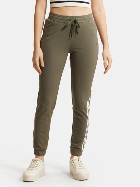 Buy Jockey Sage Green Printed Joggers for Women's Online @ Tata CLiQ