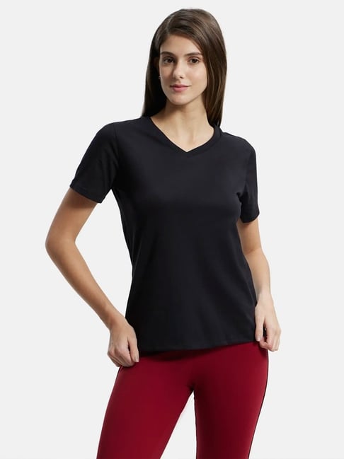 Jockey AW89 Women's Super Combed Cotton Rich Fabric Relaxed Fit V-Neck Half Sleeve T-Shirt-picture-16