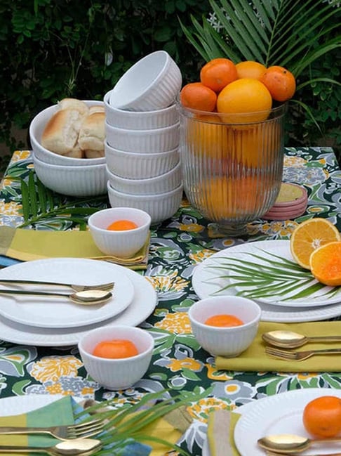 freedom tree Nilavu Moon Handcrafted Ceramic Dinner Plate - Set Of 2-picture-47