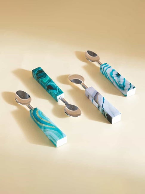 Seaside Enamel Painted Steel And Aluminium Dessert Spoon - Set Of 4-image-34