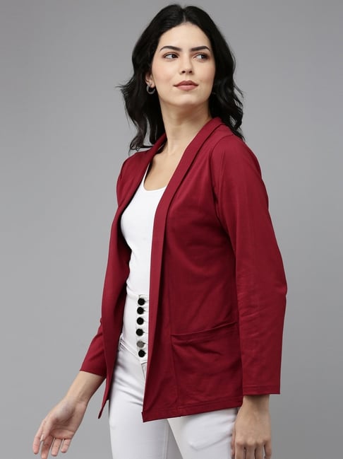 Kryptic Maroon Cotton Shrug