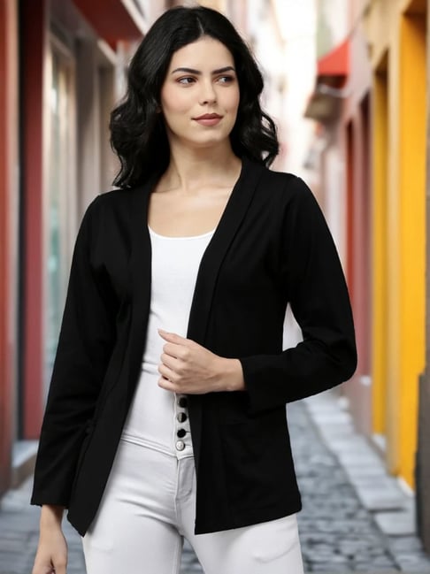 Kryptic Black Cotton Shrug