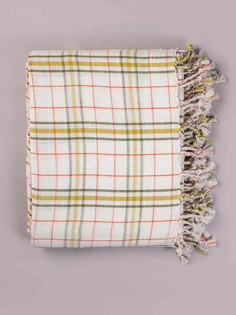 Lime Palya Pure Cotton Double Bedcover