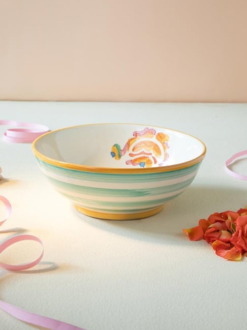 Gypsy Rose Hand Painted Ceramic Round Bowl-image-32