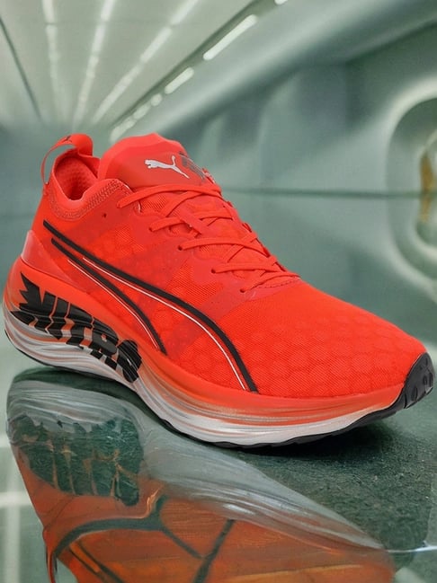 Orange Neon Mens Running Shoes Puma ForeverRun Nitro Silver Mens