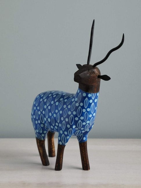 freedom tree Chital Blue Wood Animal Figurine-picture-23