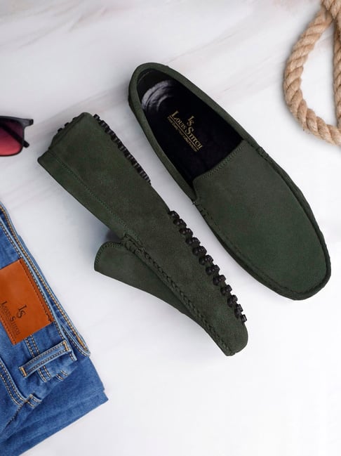 Buy Louis Stitch Men's Seaweed Green Casual Loafers for Men at