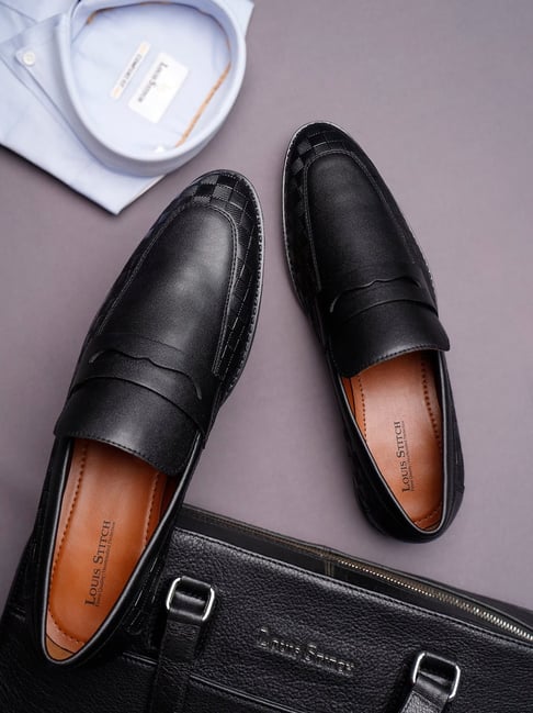 Buy Louis Stitch Men's Black Formal Loafers for Men at Best Price