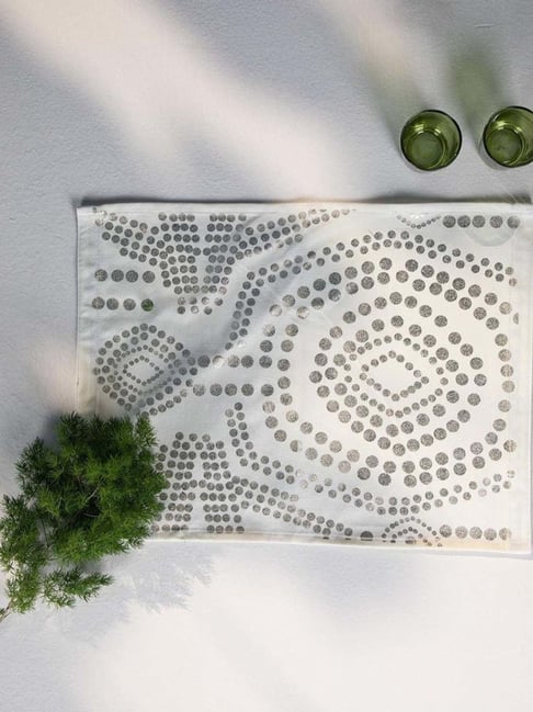 Bold Sej Cotton Duck Gold Print Pattern Table Mats -Set Of