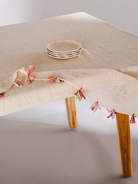 Buna Woven Cotton Natural Solid & Textured Table Covers-image-3