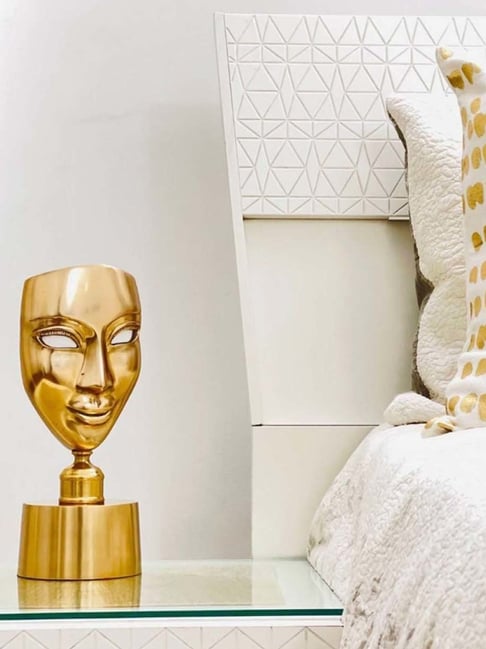 Casagold Gold Finish Antique Brass Small Face Mask Table Lamp-picture-27