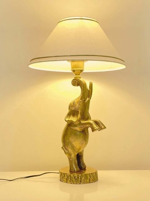 Casagold Gold Finish Antique Brass Medium Elephant Table Lamp-picture-21