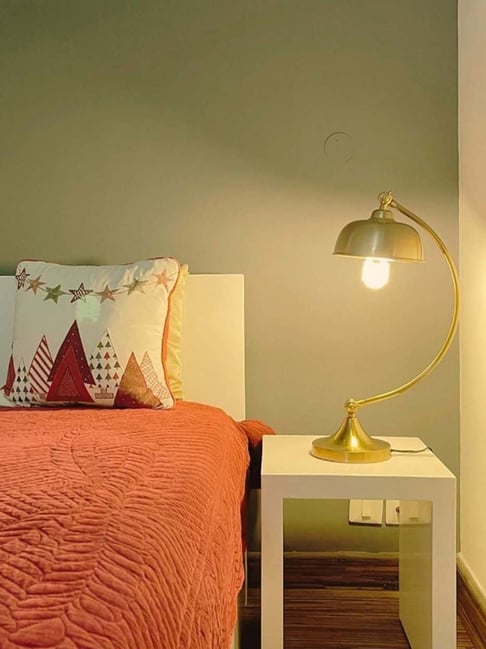 Casagold Gold Finish Antique Brass Medium Study Table Lamp