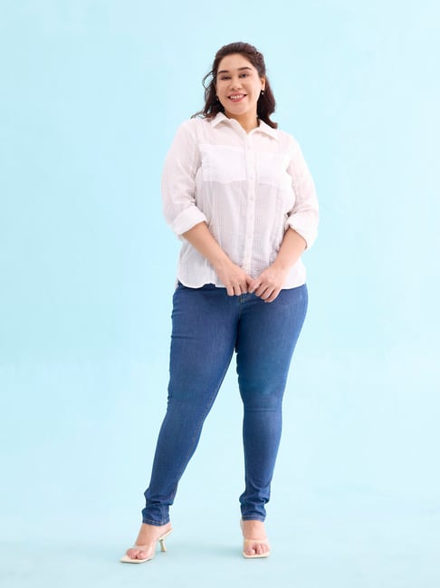 Go Colors! Blue Skinny Fit High Rise Jeans