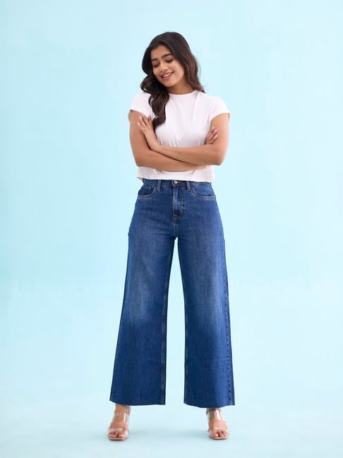 Go Colors! Blue Relaxed Fit High Rise Jeans