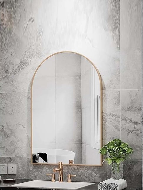 Casagold 24inch Rose Gold Steel Arch Mirror-picture-18