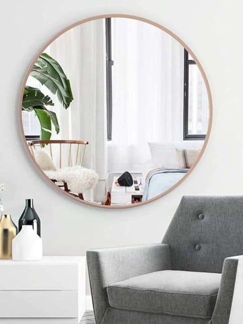 Casagold 32inch Rose Gold Steel Round Mirror-picture-15