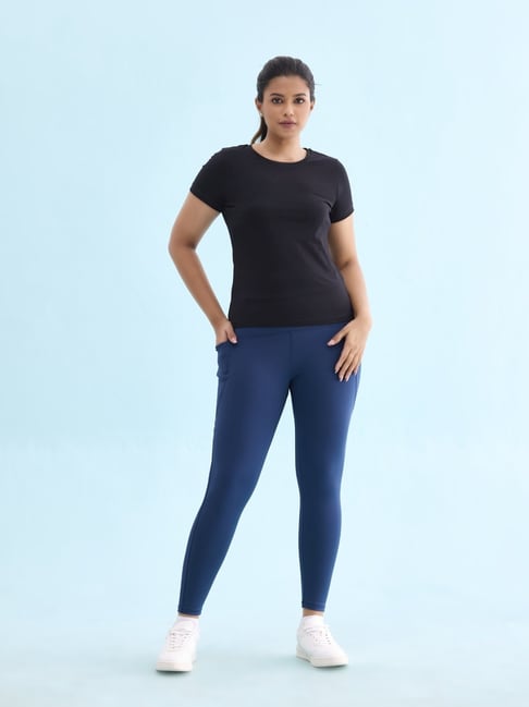 go colors! Go Colors High Waist Gym Fitness Leggings With Pockets For Women | Nylon Stretch, Activewear, Teal-picture-33