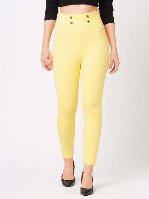 Globus Light Yellow Blended Skinny Fit Treggings-picture-12