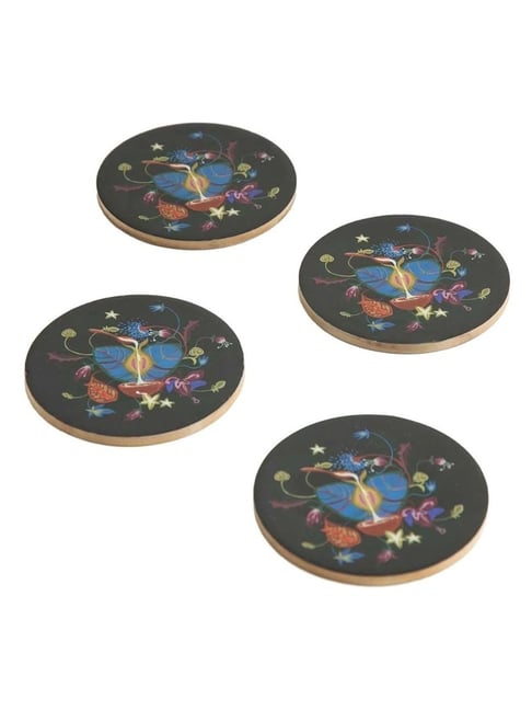 Freedom Tree Healing Heart Multi-Colored Wood And Enamel Coaster - Set Of 4-image-8