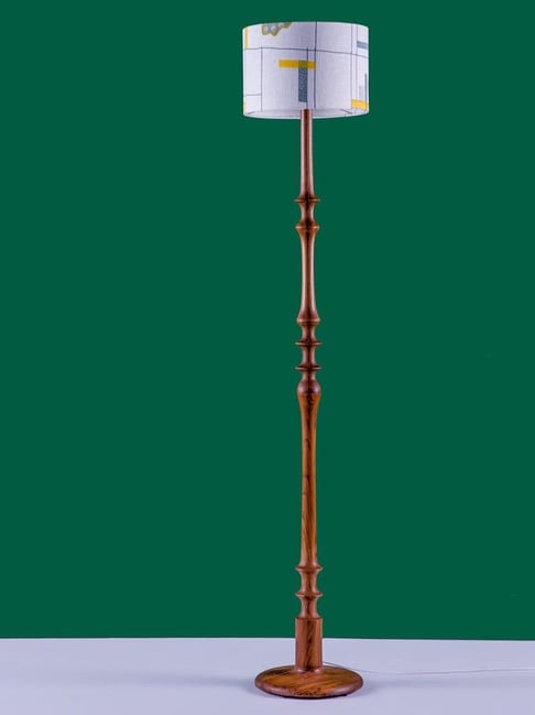 Freedom Tree Wooden Teak Wood Natural Floor Lamp