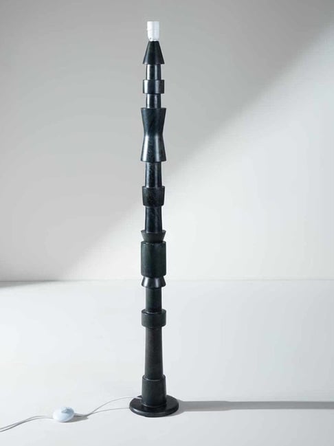 Freedom Tree Roz Mango Wood Black Floor Lamp