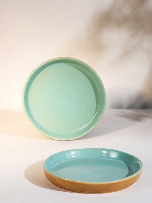 Freedom Tree Sal Green Sakua Handpainted Ceramic Side Plate - Set Of 2-picture-18