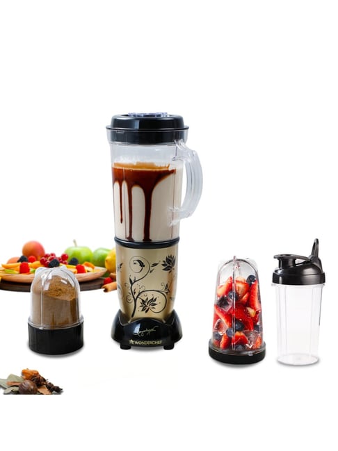 Wonderchef Nutri-Blend 22000 RPM Mixer-Grinder with unbreakable jars  (500W, Champagne)