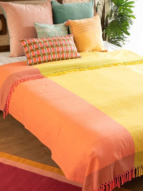 Freedom Tree Oram Cotton Yellow King Bedcover