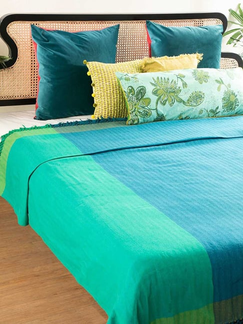 Freedom Tree Oram Cotton Blue King Bedcover