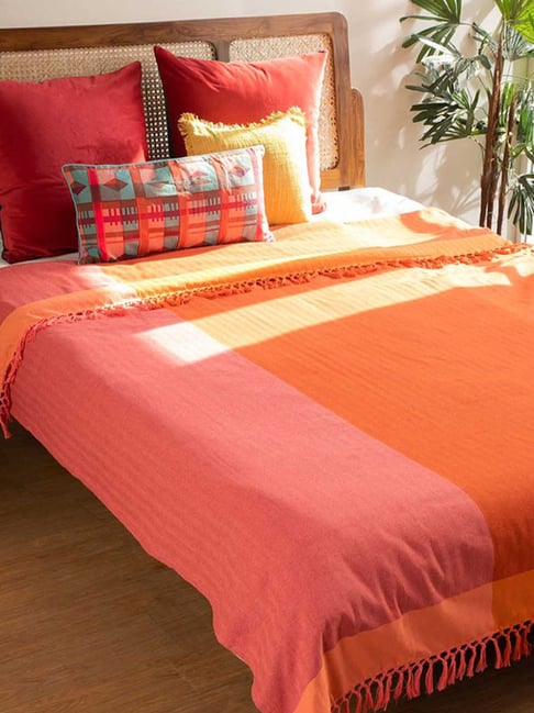 Freedom Tree Oram Cotton Orange King Bedcover