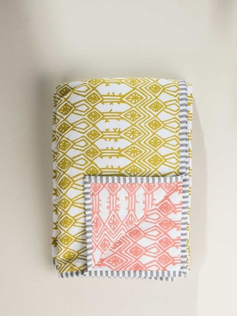 Freedom Tree Arka Malmal And Cotton Cambric Yellow Single Dohar