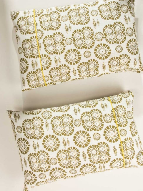 Freedom Tree Tamara Cotton Slub Beige Pillow Cover - Set Of 2