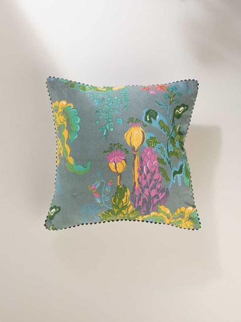 Freedom Tree Kachnar Herringbone Cotton Green Cushion Cover - 18X18 Inches-image-45