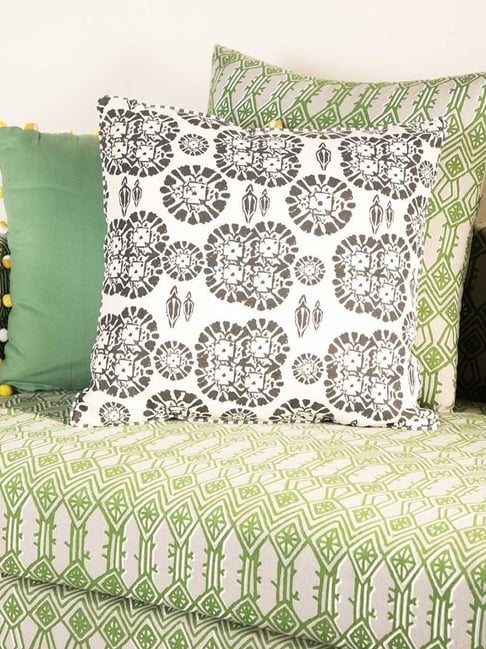 Freedom Tree Tamara Pure Cotton Black Cushion Cover - 18X18 Inches-image-40