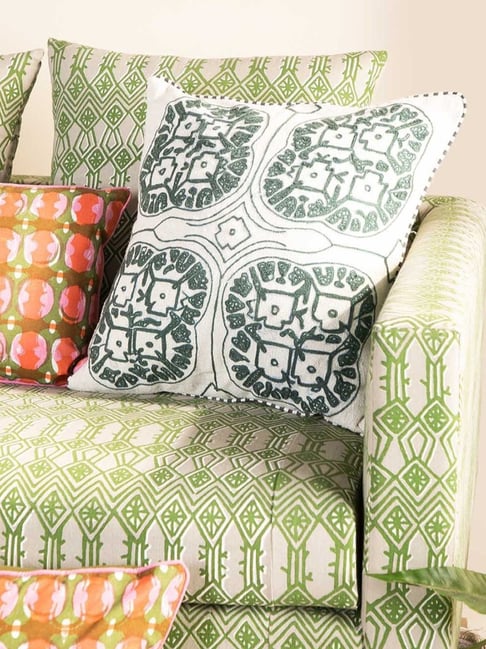 Freedom Tree Tamara Pure Cotton Grey Cushion Cover - 18X18 Inches-image-41