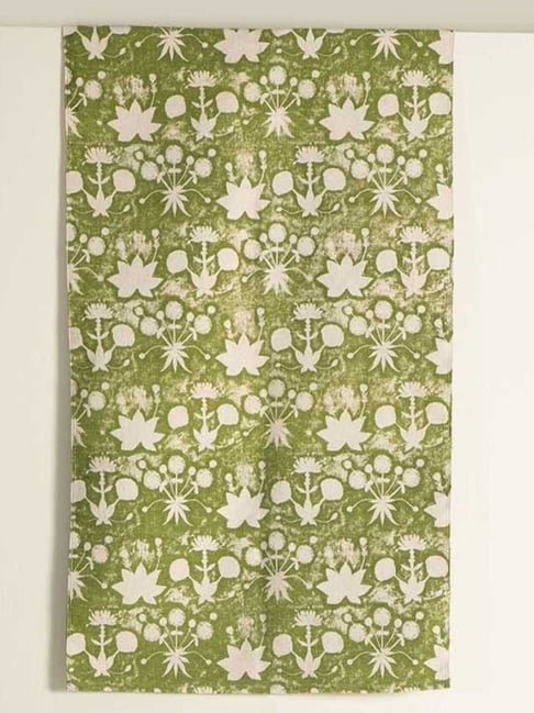 Freedom Tree Sativa Pure Cotton Green Printed Rug - 4Ft X 6Ft