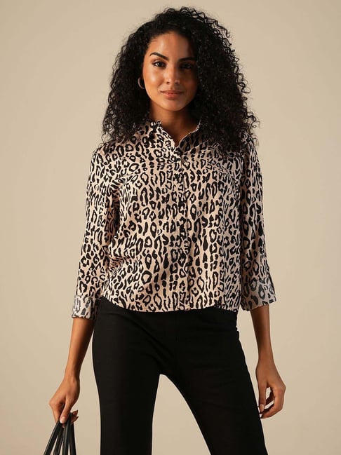 Globus Beige Animal Print Shirt-picture-41