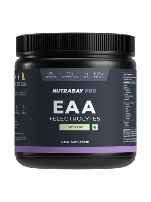Nutrabay Pro Essential Amino Acids with Electrolytes Lemon Lime Powder - 250g
