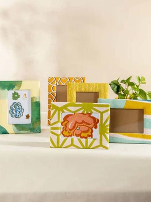 Freedom Tree Assorted Handcrafted Yellows Fabric Photoframe