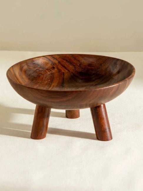 Freedom Tree Pedestal Handcrafted Wooden Salad Bowl-image-9