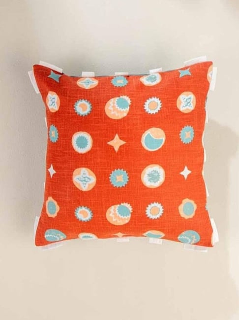 Freedom Tree Amber Orange Thick Cotton Slub Cushion Cover - 16 x 16 Inches-image-48