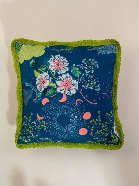 Freedom Tree Moonlit Blue Cotton Herringbone Cushion Cover - 18 x 18 Inches-picture-22