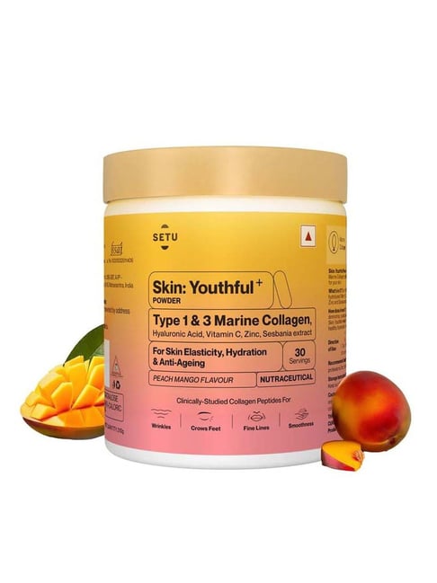 Setu Peach Mango Flavor Skin Youthful Marine Collagen Powder - 210 gm