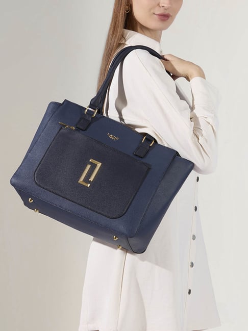 Lavie Luxe Navy LX Kyle Lg Tote Handbag