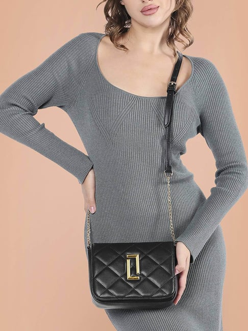 Lavie Luxe Black LX Carol24 Fp Sling Handbag