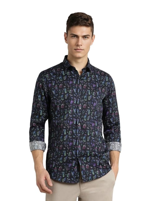 Simon Carter London Black Printed Slim Fit Shirt-picture-27